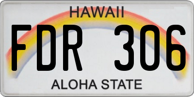 HI license plate FDR306
