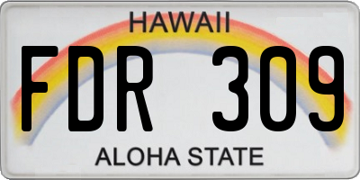 HI license plate FDR309