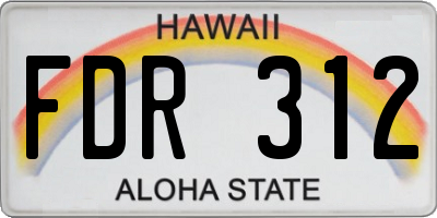 HI license plate FDR312