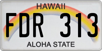 HI license plate FDR313