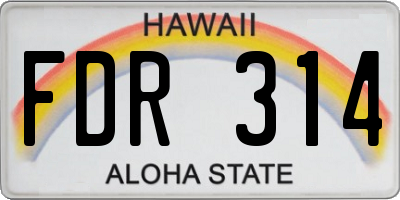 HI license plate FDR314