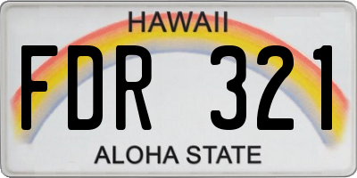 HI license plate FDR321
