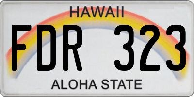 HI license plate FDR323
