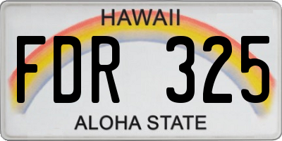 HI license plate FDR325