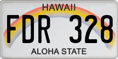 HI license plate FDR328