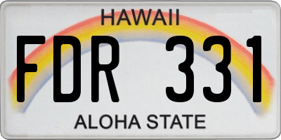 HI license plate FDR331