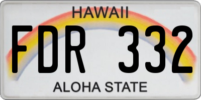 HI license plate FDR332
