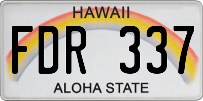 HI license plate FDR337