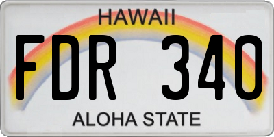 HI license plate FDR340