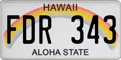 HI license plate FDR343