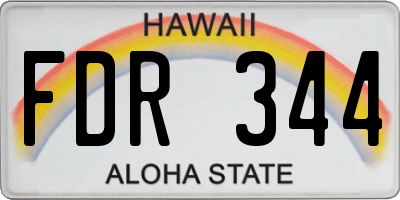 HI license plate FDR344