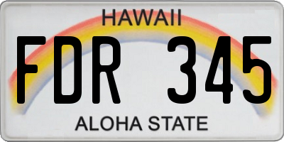 HI license plate FDR345
