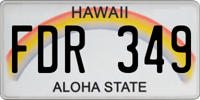 HI license plate FDR349