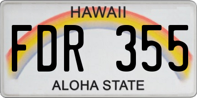 HI license plate FDR355