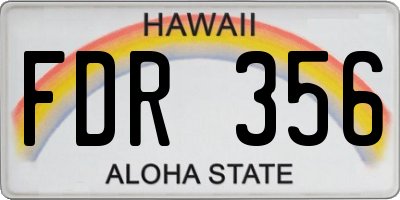 HI license plate FDR356