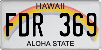 HI license plate FDR369