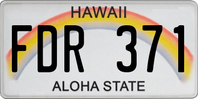 HI license plate FDR371