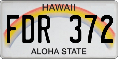 HI license plate FDR372