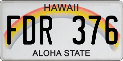 HI license plate FDR376