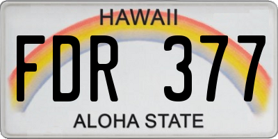 HI license plate FDR377