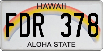 HI license plate FDR378