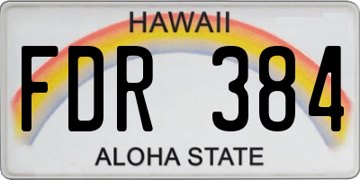 HI license plate FDR384