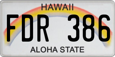 HI license plate FDR386