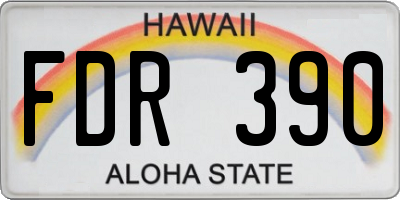 HI license plate FDR390