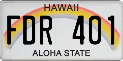 HI license plate FDR401