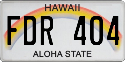 HI license plate FDR404