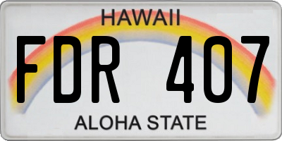 HI license plate FDR407
