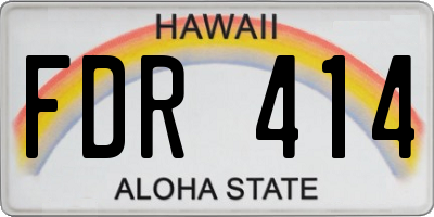 HI license plate FDR414