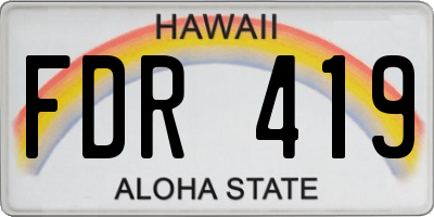 HI license plate FDR419