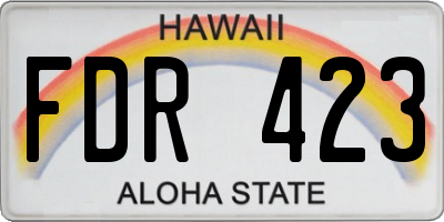 HI license plate FDR423