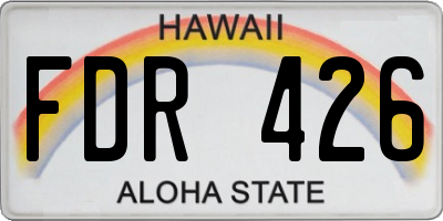 HI license plate FDR426