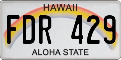 HI license plate FDR429