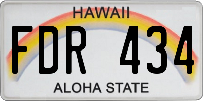 HI license plate FDR434