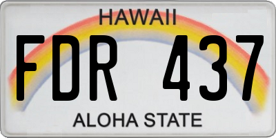 HI license plate FDR437