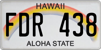 HI license plate FDR438