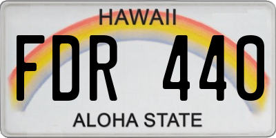 HI license plate FDR440