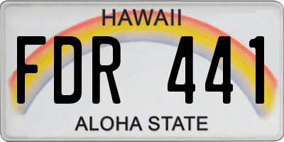 HI license plate FDR441