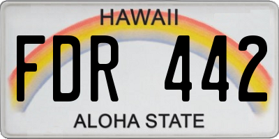 HI license plate FDR442