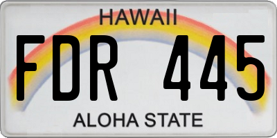 HI license plate FDR445