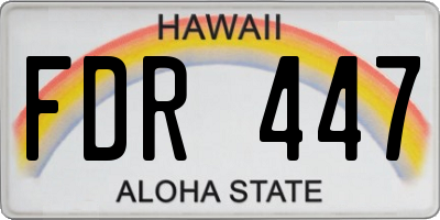 HI license plate FDR447