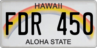 HI license plate FDR450