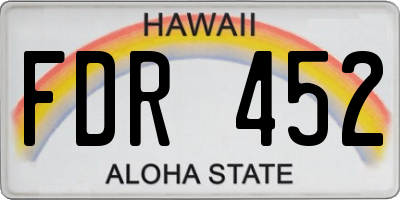HI license plate FDR452