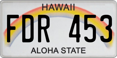 HI license plate FDR453