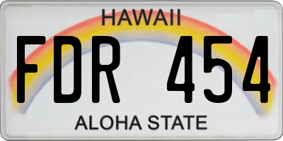HI license plate FDR454
