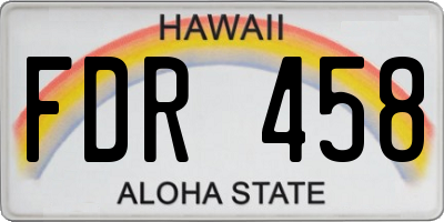 HI license plate FDR458