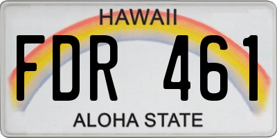 HI license plate FDR461